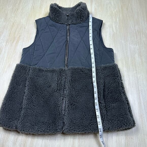Dylan Gray Full Zip Quilted Sherpa Sleeveless Fleece Cozy Outerwear Vest Medium - Picture 12 of 15